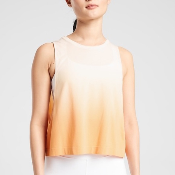 Athleta Mineral Wash Crop Tank Ombré Brilliant Orange - Picture 3 of 7